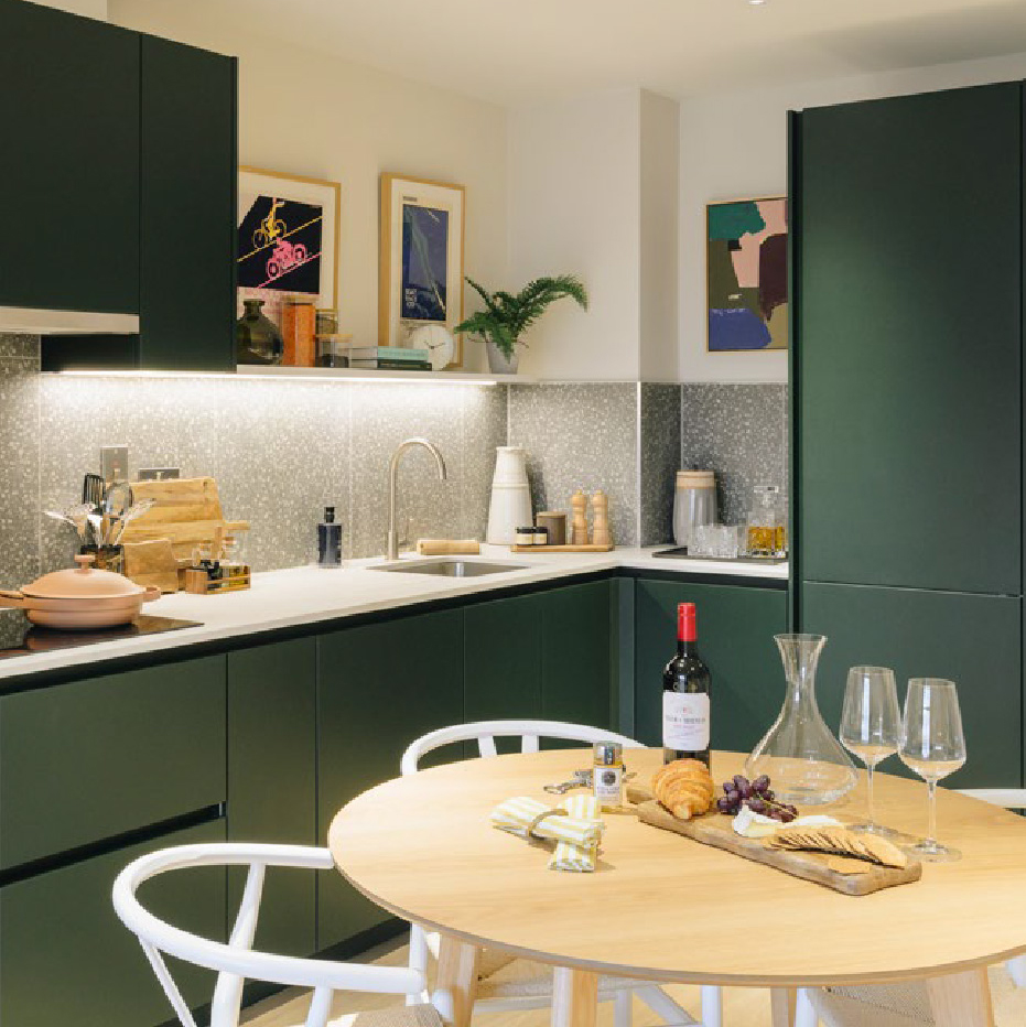 Kitchen and dining space at The Wiltern